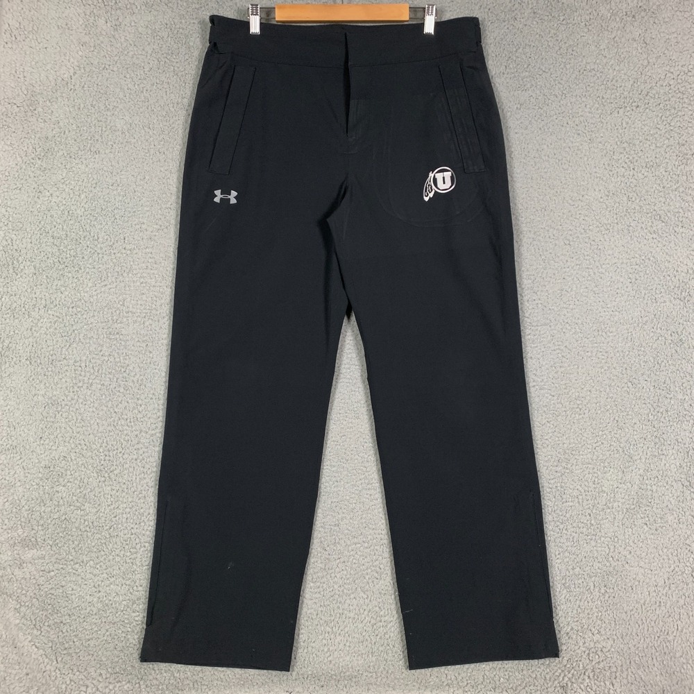 Under Armour Storm Rain Pants Men's Large L Black Loose Fit Waterproof Utah Utes